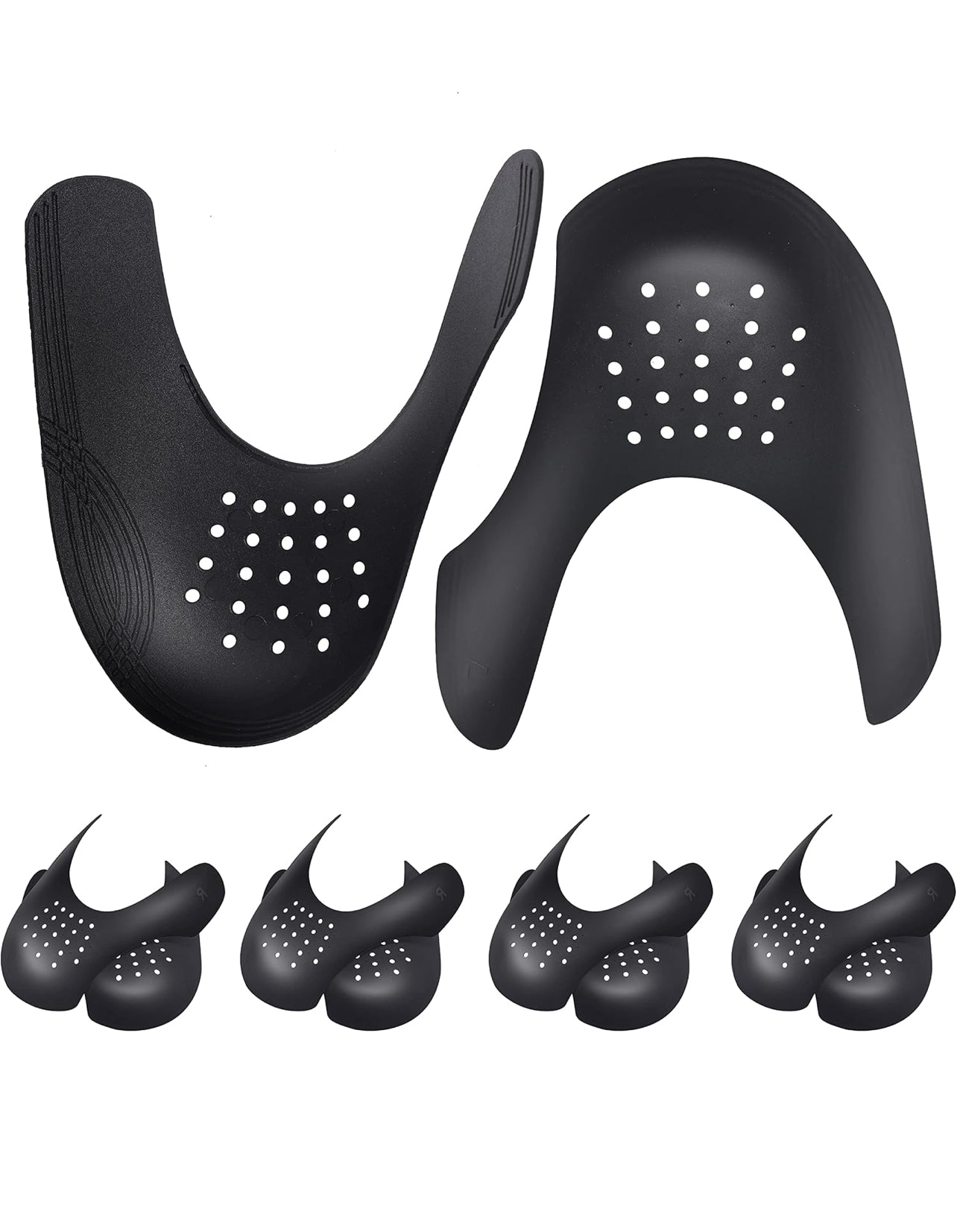 3 pairs Anti-Wrinkle Shoe Protector – Sneaker Shoe Guards No-Crease Insert Toe Shield for Men & Women, Trimmable Fit, Black/White/Grey