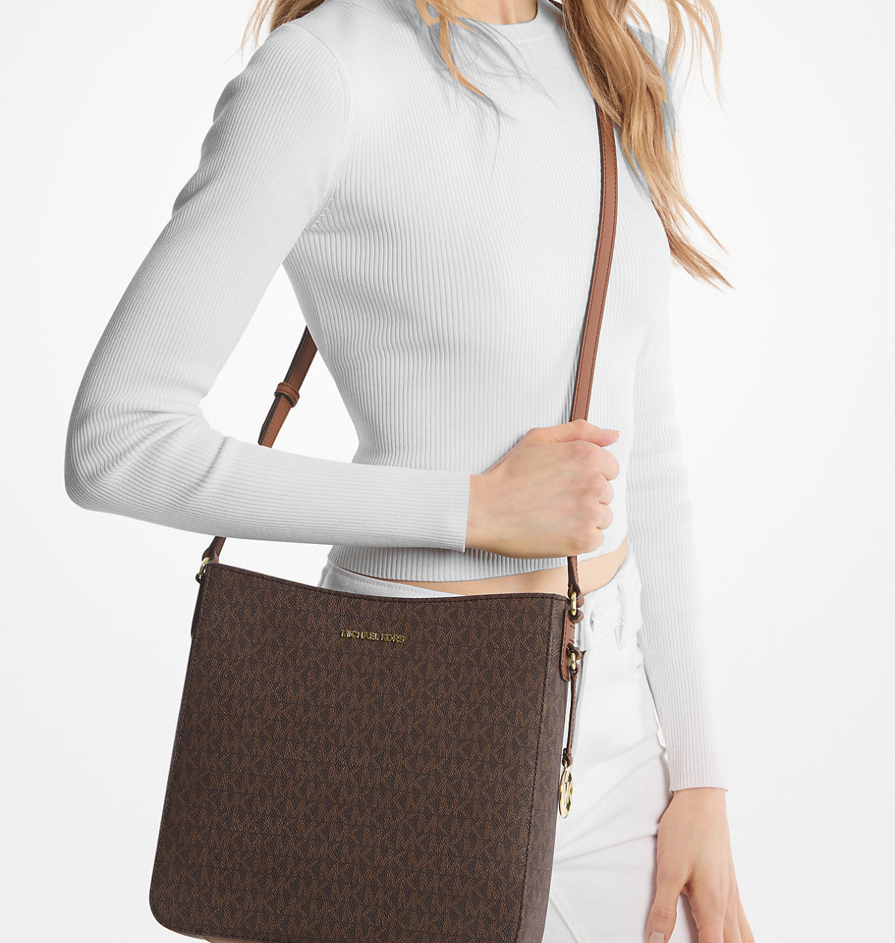 Jet Set Travel Large Logo Messenger Brown Bag