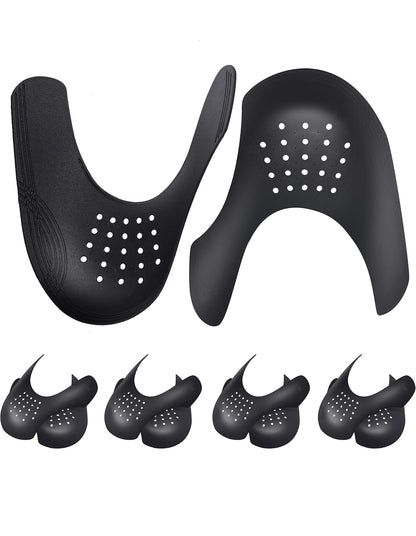 3 pairs Anti-Wrinkle Shoe Protector – Sneaker Shoe Guards No-Crease Insert Toe Shield for Men & Women, Trimmable Fit, Black/White/Grey